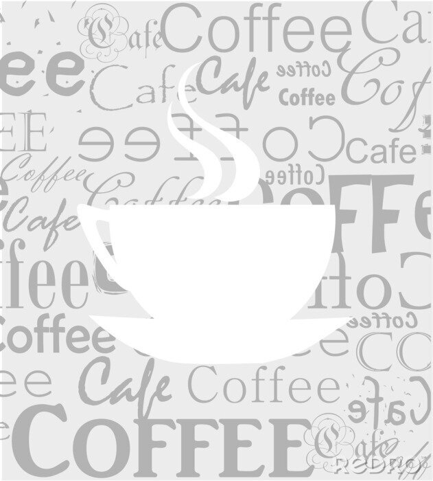 Sticker  Motif café et texte gris