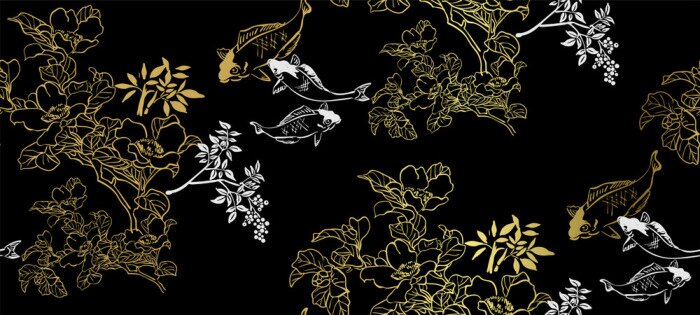 Sticker  Motif carpe koï orientale