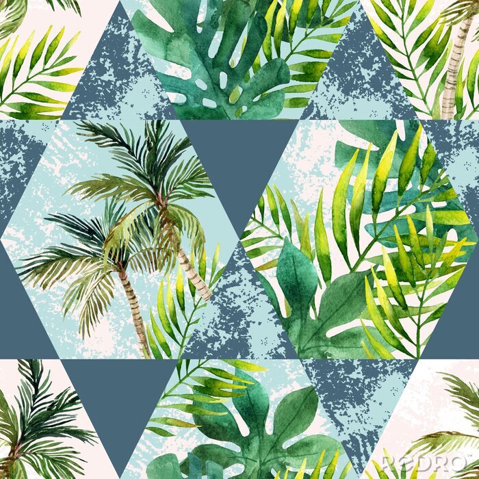 Sticker  Motif coloré avec des palmiers