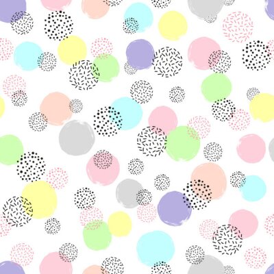 Papier peint à motif  Motif coloré avec des points et des cercles