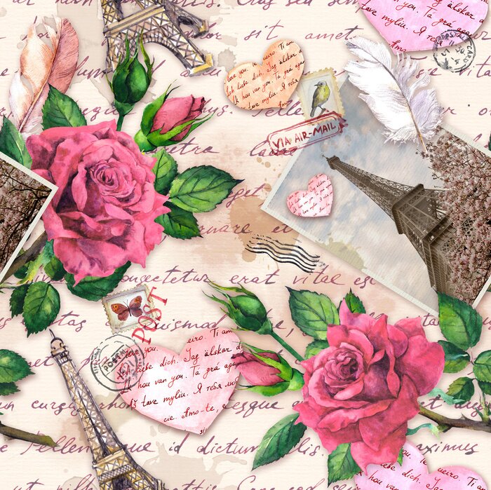 Sticker  Motif dans un style shabby chic