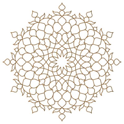 Sticker  Motif de cercle arabe monoline ornement