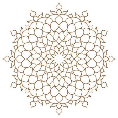 Sticker  Motif de cercle arabe monoline ornement