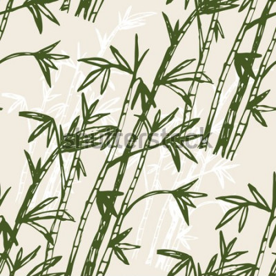 Sticker  Motif de fond de forêt de bambous. Main noyer forêt de bambous. Illustration vectorielle