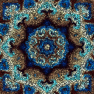 Sticker  Motif de fond sans couture. Motif de carreaux d'art mosaïque géométrique décorative irrégulière de morceaux cassés inégaux.