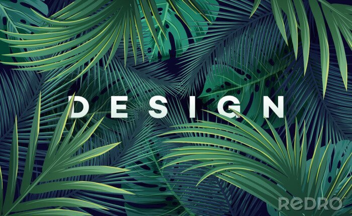 Sticker  Motif de palmier vert foncé