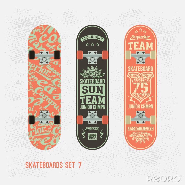 Sticker  Motif de skateboard style vintage