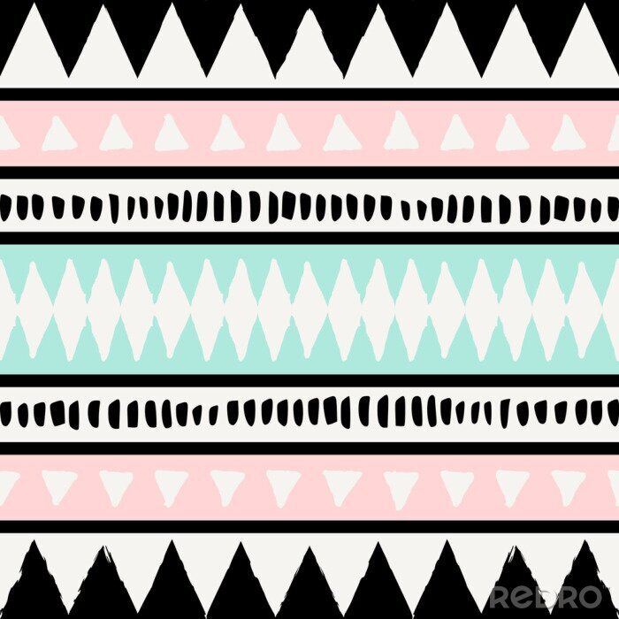 Sticker  Motif ethnique avec des rayures et des formes géométriques