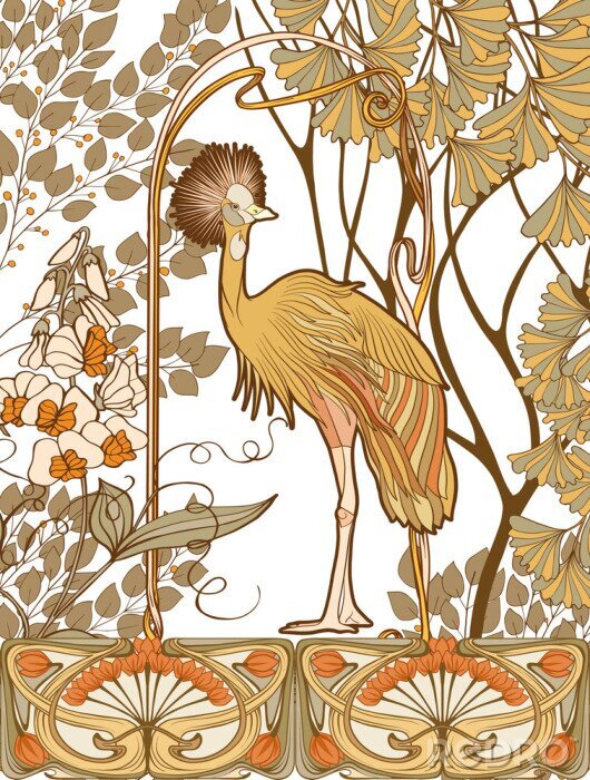 Sticker  Motif exceptionnel de style Art nouveau