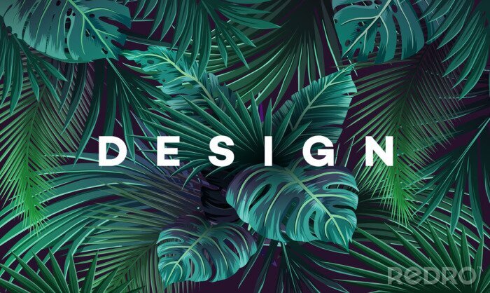 Sticker  Motif exotique vert foncé