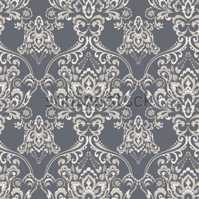 Sticker  Motif floral baroque de vecteur. ornement floral classique. texture vintage pour fonds d'écran, textile, tissu