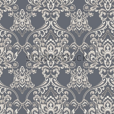 Sticker  Motif floral baroque de vecteur. ornement floral classique. texture vintage pour fonds d'écran, textile, tissu