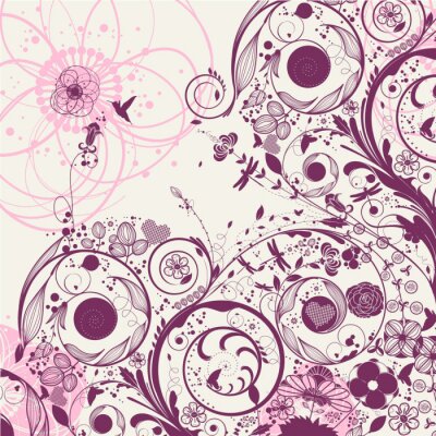 Sticker  Motif floral dans l'abstraction