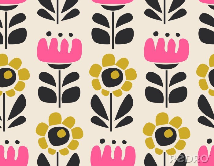 Sticker  Motif floral sans couture