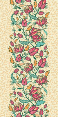 Sticker  Motif floral sur fond feuillu