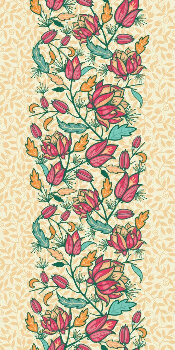 Sticker  Motif floral sur fond feuillu