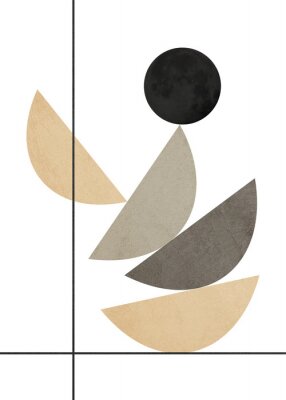 Sticker  Motif géométrique minimaliste sur fond blanc