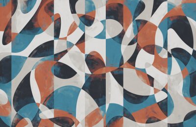 Motif moderne avec abstraction géométrique