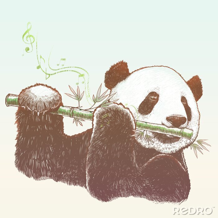 Sticker  Motif musical avec un panda