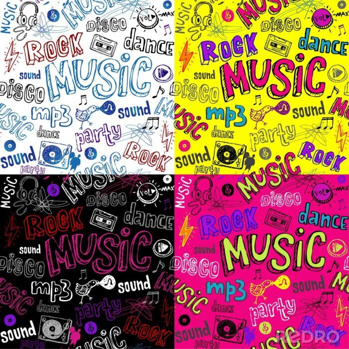 Sticker  Motif musique coloré