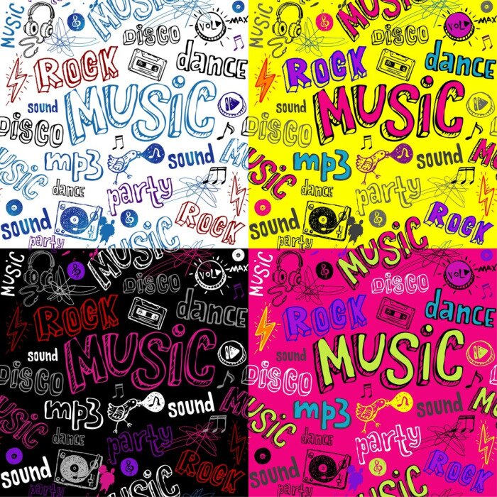 Sticker  Motif musique coloré