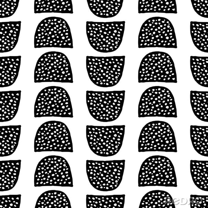 Sticker  Motif noir et blanc avec des points en demi-cercle