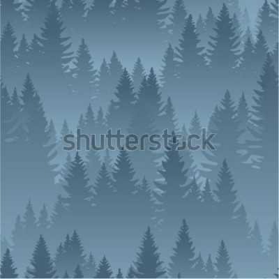 Sticker  motif sans soudure de texture vecteur montagnes forêt fond