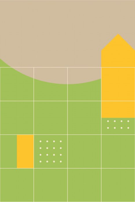 Sticker  Motifs géométriques en trois couleurs