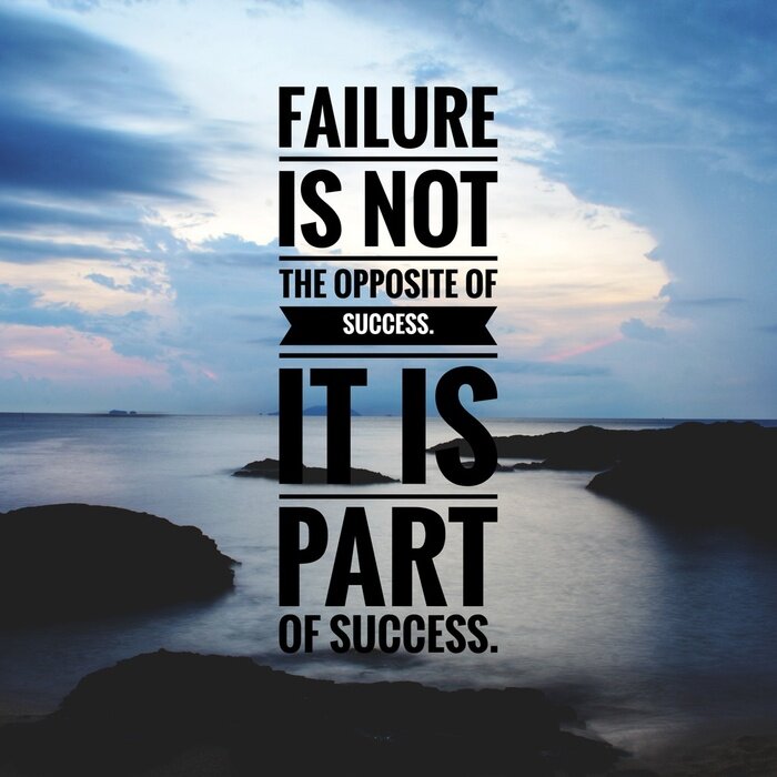 Sticker  Motivational and inspirational quote - Failure is not the opposite of success. It is part of success.