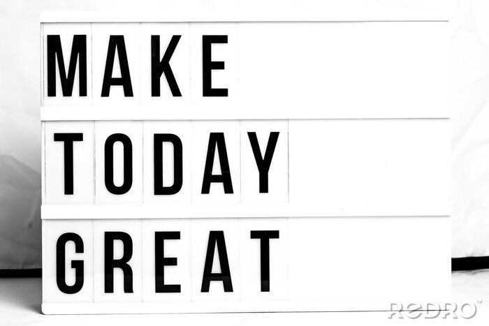 Sticker  Motivational Business start up board. Concept. Flat lay. Make Today Great