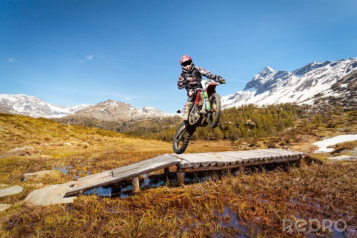 Sticker  motocross in montagna alta