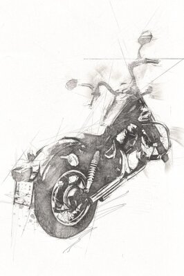Sticker  Motor cycle llustration color isolated art vintage retro