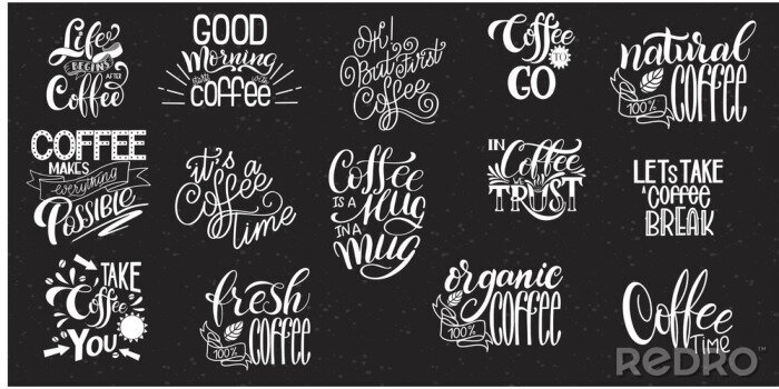 Sticker  Mots et phrases liés au café