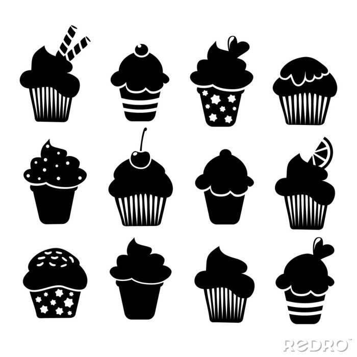 Sticker  Muffins et cupcakes de différentes formes