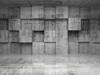 mur 3d construit de cubes en béton