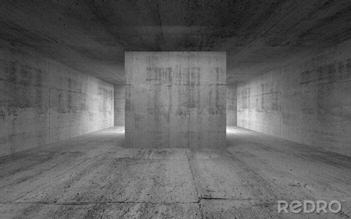 Sticker  Mur en béton au milieu d'une pièce moderne