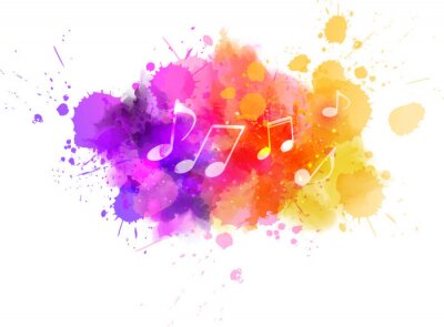 Sticker  Music colorful background