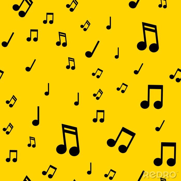 Sticker  Musical notes seamless pattern. Music note texture background.