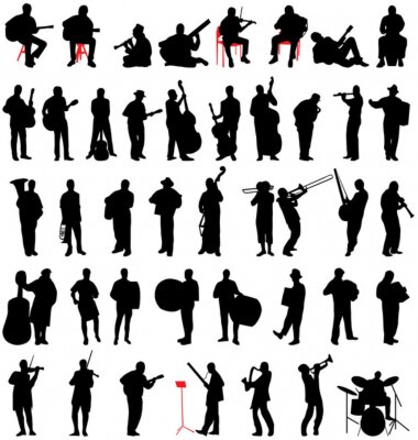Sticker  musiciens silhouettes