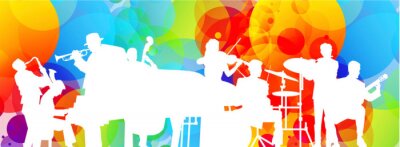 Sticker  musicisti, musica, concerto, festa