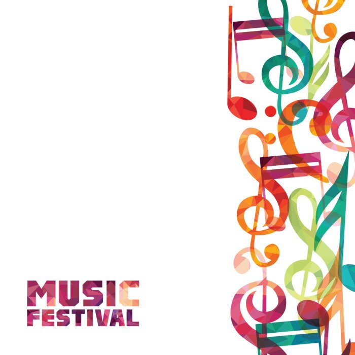 Sticker  Musique de fond. Illustration vectorielle