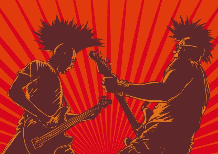 Sticker  Musique de style punk rétro