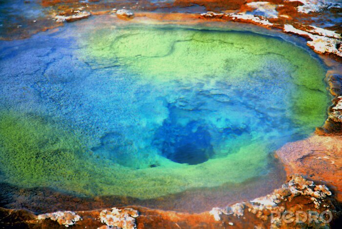 Sticker  Nature et source chaude d'émeraude