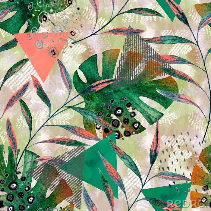 Sticker  Nature tropicale peinte