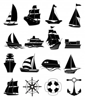 Sticker  Navires icons set