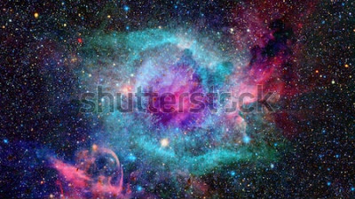 Sticker  Nébuleuse rose-turquoise sur fond d'espace