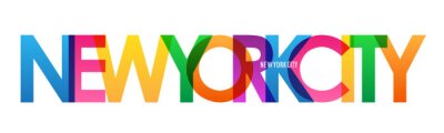 Sticker  NEW YORK CITY colorful city name typography banner