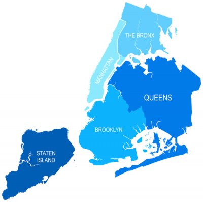 New York City Map - illustration vectorielle