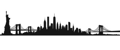 Sticker  New York City Skyline vecteur noir et blanc