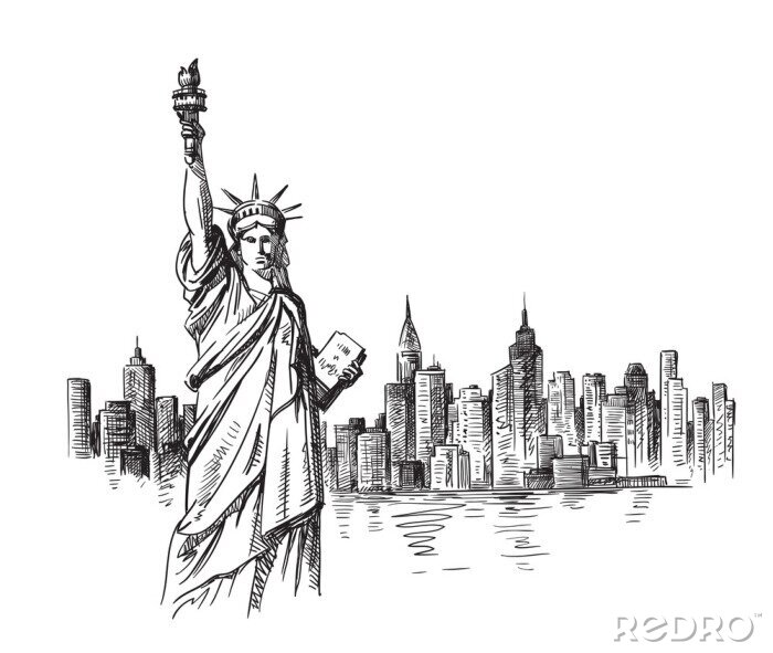 Sticker  New York dessinés à la main